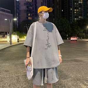套装！ 华夫格套装短袖T恤短裤男 TZ212-特P 38图片