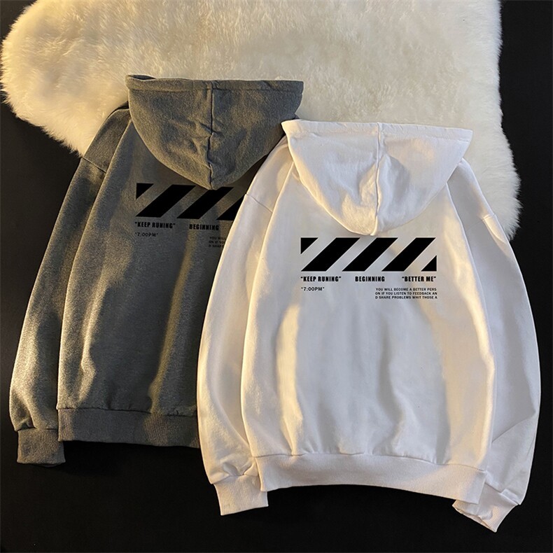 WY2128-P35 加绒款-P40 纯棉连帽卫衣男大码运动帽衫宽松薄外套男图片