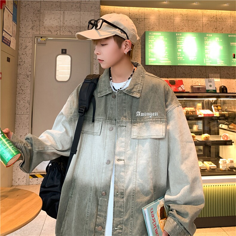 牛仔外套男秋韩版潮流潮牌夹克男休闲百搭秋季上衣服JK01207-P68,男装夹克,星座308B-1