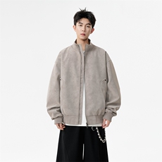 秋冬季男士复古皮衣夹克时尚潮流立领PU皮外套宽松6183-P65，男装皮衣，星座1403B