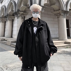 麂皮绒外套男春秋季2024新款小众上衣美式潮牌宽松休闲夹克，男装夹克，星座716-3