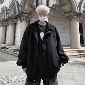 麂皮绒外套男春秋季2024新款小众上衣美式潮牌宽松休闲夹克图片