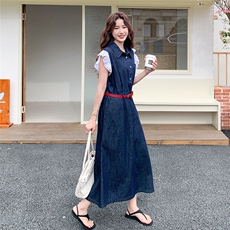 【大货已出】短袖牛仔连衣裙女2025夏季2C227/2532/P155K208，女装连衣裙，2C227