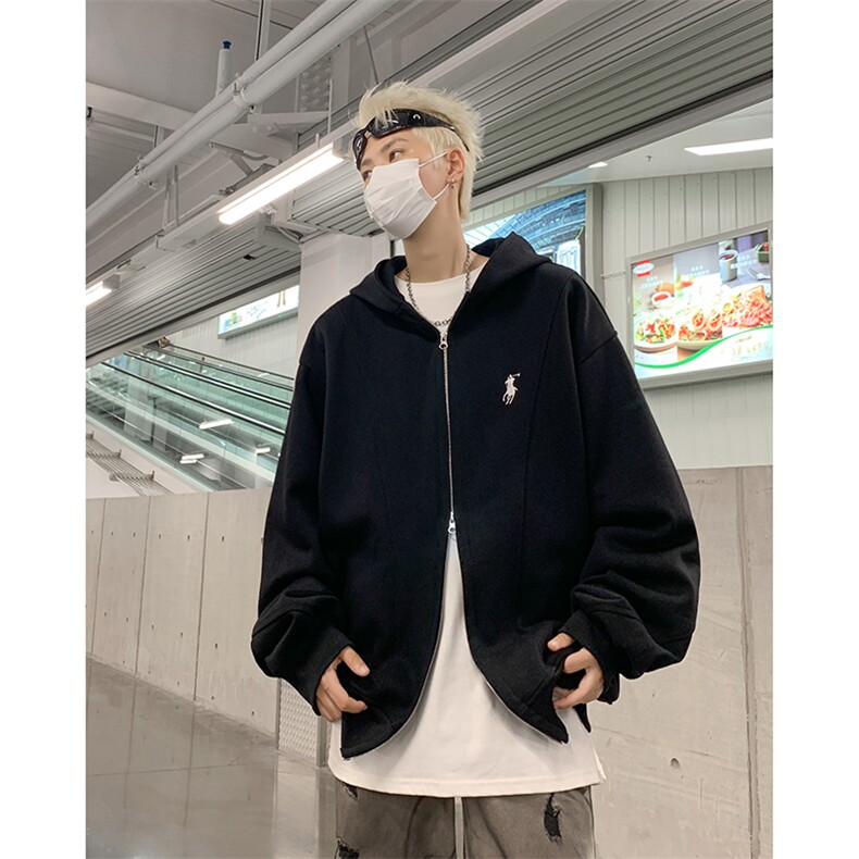 W6165P75控108高品质刺绣双拉链头开衫卫衣男女,男装卫衣,电商B205