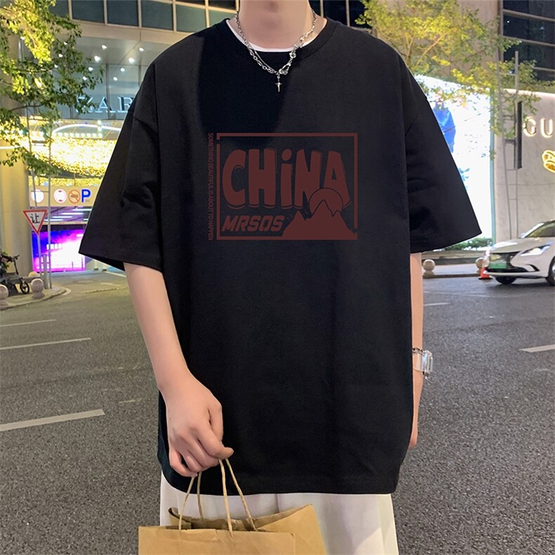 T682P26夏季新品港风潮牌高街美式短袖T恤宽松ins重磅纯棉体恤,男装T恤,星座304A