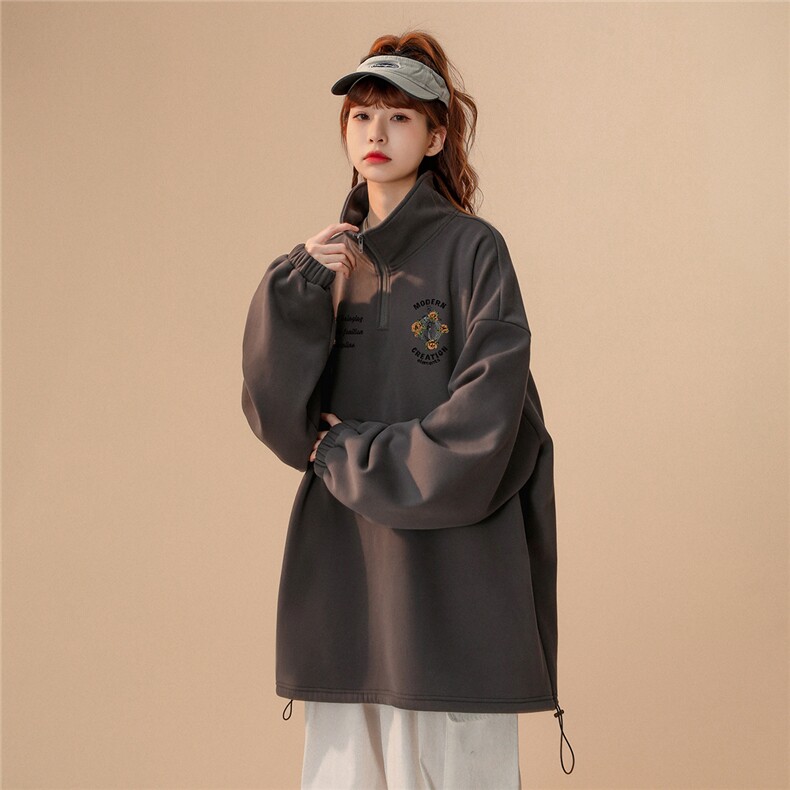 中性23春季潮流半拉链宽松百搭重磅卫衣TPH102特批无差价P55控88,男装卫衣,A247A