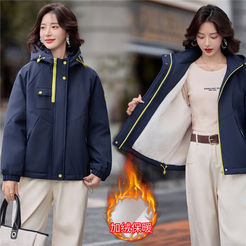 现货2025年冬季新款夹棉保暖棉衣派克服,女装棉衣/棉服,悦祺