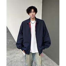 8XL-M美式复古棒球服外套男特大码潮牌双拉链立领夹克衫JK005P85，男装夹克，电商B312