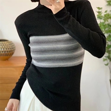 时尚百搭女士羊毛衫简约优雅修身显瘦长袖针织衫，女装羊毛衫，宛庄羊绒