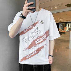 72210-P35短袖男潮牌潮流ins夏季vibe炸街涂鸦T恤港风情侣宽松，男装T恤，电商D310B