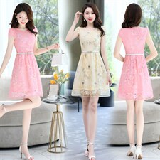 2025年夏季小个子碎花欧根纱连衣裙女装气质显瘦高端绣花蕾丝裙子,女装连衣裙,鑫鑫美, 2025年夏季小个子碎花欧根纱连衣裙女装气质显瘦高端绣花蕾丝裙子,女装连衣裙,鑫鑫美,