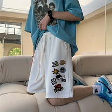 新款涂鸦抖音直播得物品质运动男中裤五分短裤K0511P28控39，男装牛仔裤，电商C408-1(原B339-1)