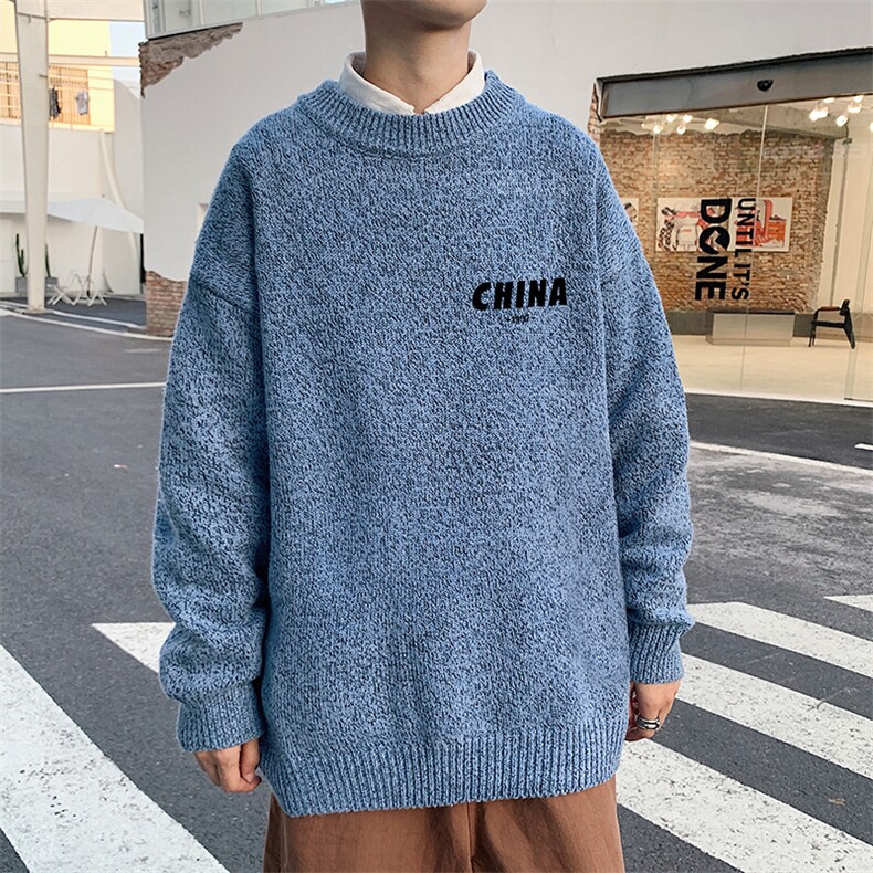 M19248-P45加绒款-P65加厚加绒毛衣男大码毛线衣男针织衫男线衫,男装针织衫/毛衣,电商A040