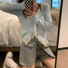 现货蕾丝拼接小开衫小女人味，其它，XTZ style