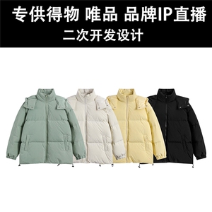 光板 得物\唯品\抖音二开 高品质羽绒棉手塞棉连帽棉衣 MY200P85图片