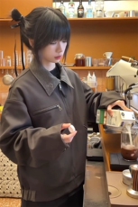 千鸟格双面穿外套设计高级感翻领西装夹克JK219特P82，男装夹克，星座908-1