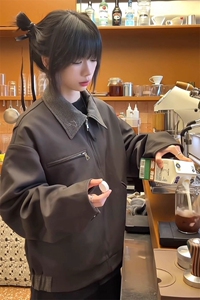 千鸟格双面穿外套设计高级感翻领西装夹克 JK219 特P82图片