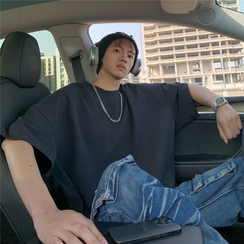 260克重磅3D立体剪裁蝙蝠袖特宽松T恤衫垂感穿搭风格 TX800-特P33图片