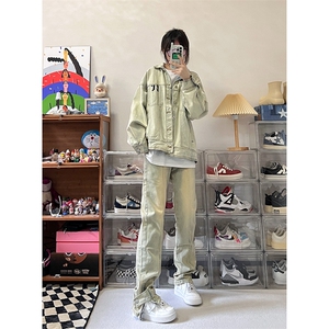 B221 美式ins高街小众加绒牛仔裤 LK22042-P60控78 加绒P75控98图片