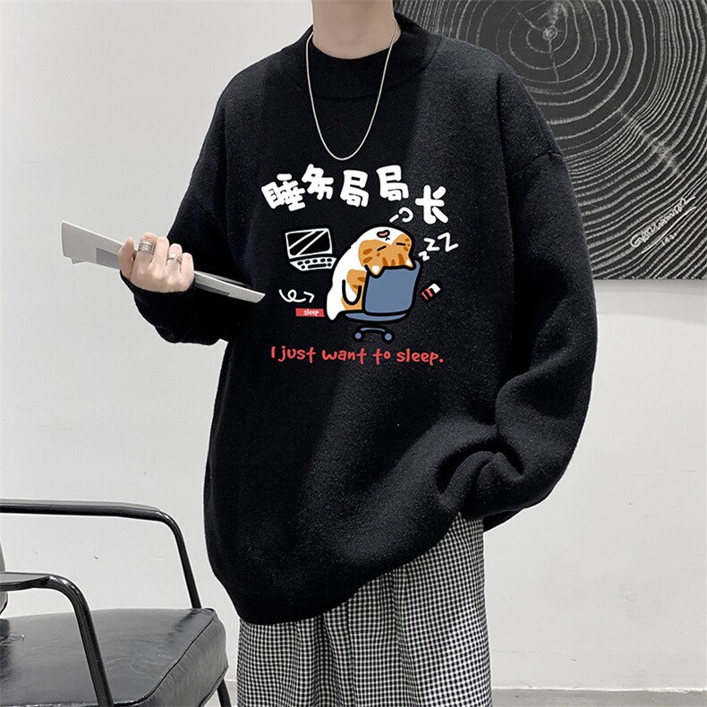 半高领毛衣男大码胖子针织衫毛线衣M18447-P45加绒款-P65,男装针织衫/毛衣,电商A040