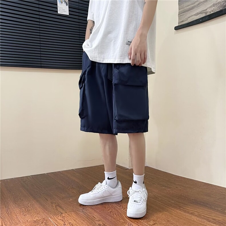 机能风多口袋工装短裤男潮牌街头宽松阔腿休闲五分裤夏K5332-P32,男装牛仔裤,星座412-2