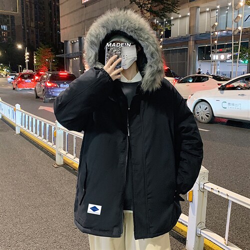 MM48061-P130冬季大毛领棉衣男士大码加厚棉袄男棉服,男装棉衣,电商A040