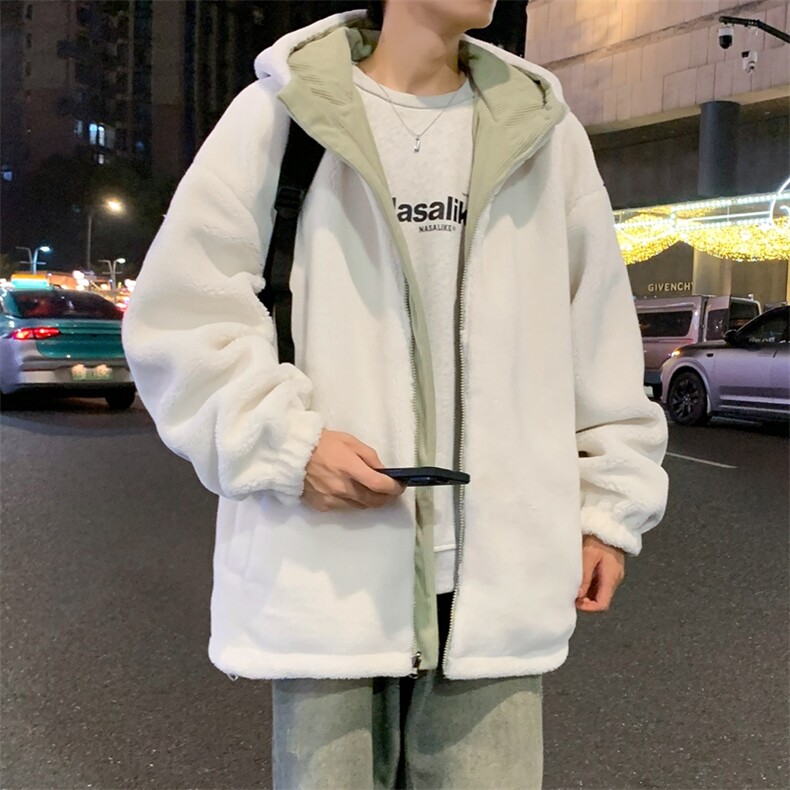灯芯绒两面穿棉服男女羊羔毛棉衣外套冬季加厚棉袄M0811-P120,男装棉衣,星座308B-2