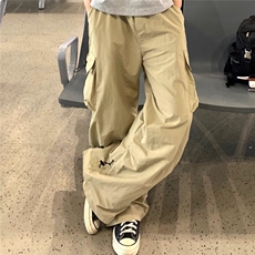 【有货】DM987-特批42卡其色休闲直筒工装裤男高腰宽松束脚伞兵裤，男装工装外套，星座603-2