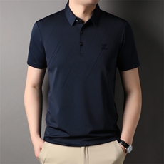 短袖T恤男翻领纯色上衣服夏季新款中年男士半袖体恤衫爸爸夏装，男装T恤，电商B212（原钱塘6029）