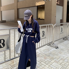 24现货秋装新品立领小性感长款卫衣裙2C0501138-P135-K188，女装套装/套裙，2C050