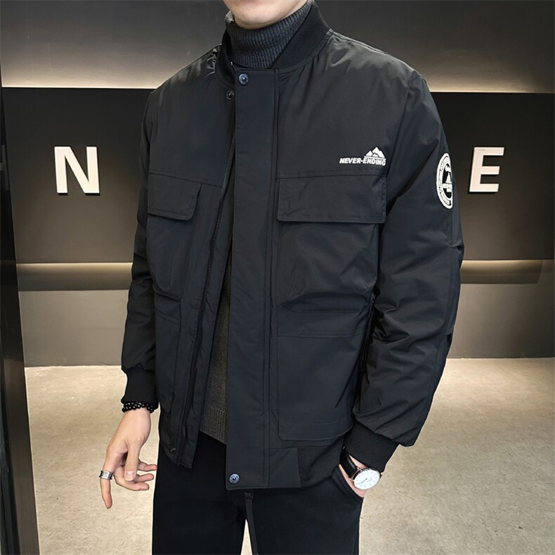 标80白鸭绒男棒球领刺绣工装羽绒服棒球服A329-YR3072-P215,男装羽绒服,电商A329