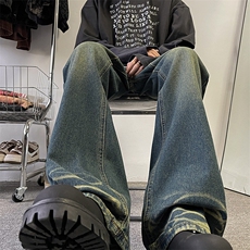 美式ins高街hiphop暗黑重工艺水洗暗黑微喇牛仔裤货号K2407P65，男装牛仔裤，电商A063
