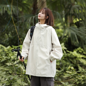 815A-MJ78352-65特 春秋装新款纯色登山服三防冲锋衣外套女模图片
