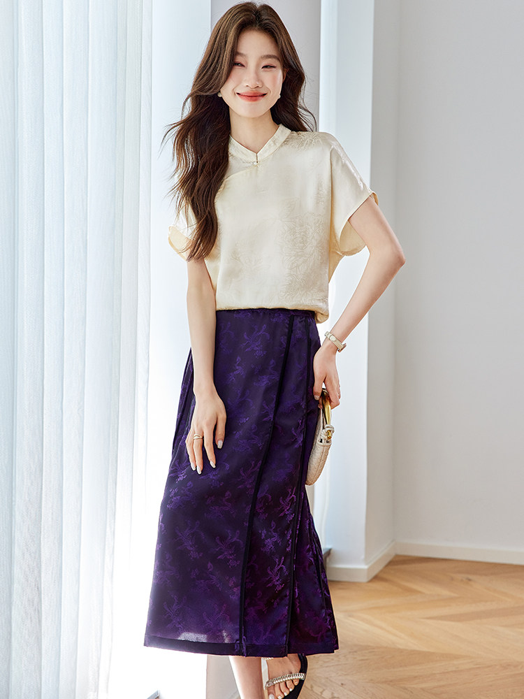 新中式国风套装女2025年夏季新款高级感减龄改良旗袍马面裙两件套,女装套装/套裙,新依时派