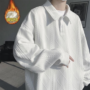 薄款改加绒抖音加厚银狐绒加绒卫衣男W5022J加绒-特P48控78图片