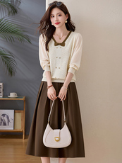 欣贝拉春装新款轻熟风2026年春季女两件套针织裙子【现货】应季款，女装套装/套裙，欣贝拉