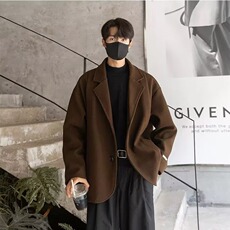黑色痞帅高级感休闲西装外套男士慵懒风春秋季韩版cleanfit西服，男装西服套装，星座506A