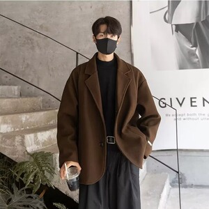 黑色痞帅高级感休闲西装外套男士慵懒风春秋季韩版cleanfit西服图片