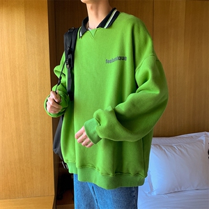 卫衣 纯色 翻领 潮 青春流行 秋季 休闲 宽松 青少年 套头 时尚图片