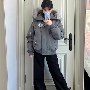 大毛领羽绒棉服女2025冬季新款派克韩版宽松棉衣加厚保暖棉袄外套