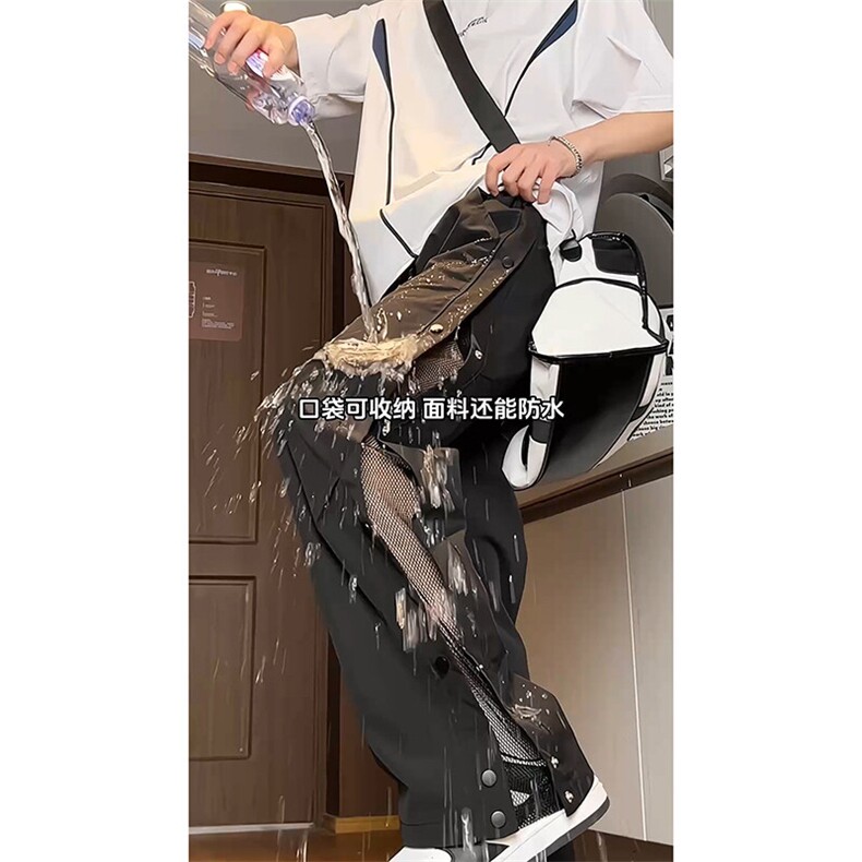 【现货】A705-P55-控78防水冲锋裤排扣裤拼接网布休闲裤,男装休闲裤,电商B335