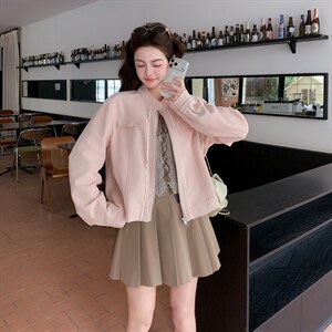 春装新款 设计感美式粉色短款外套2C153-8937-P155K248图片