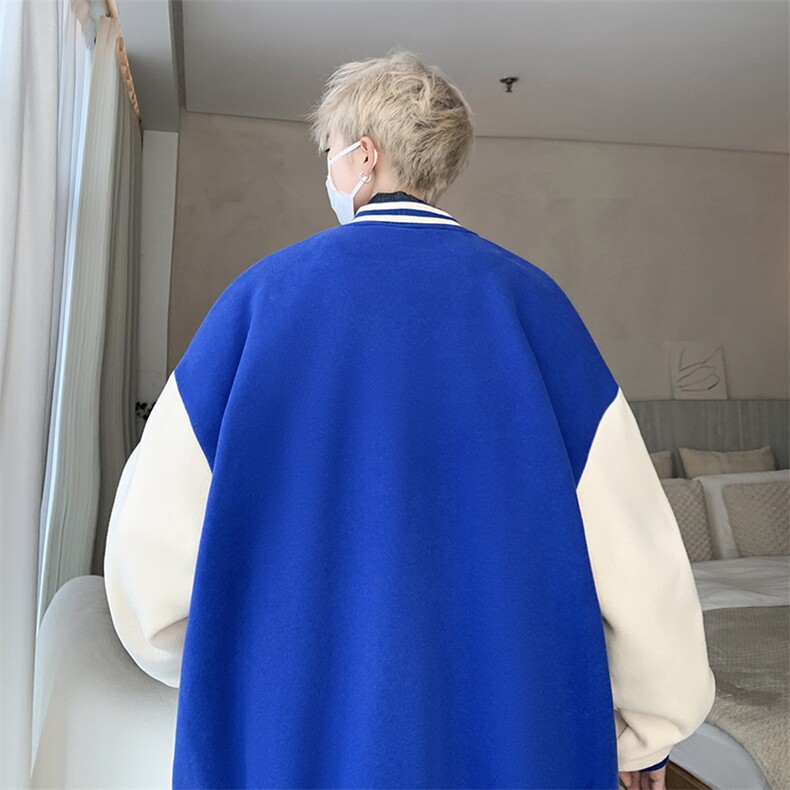 摇粒绒棒球服男大码开衫卫衣男夹克BF86099-P65,男装夹克,电商A040
