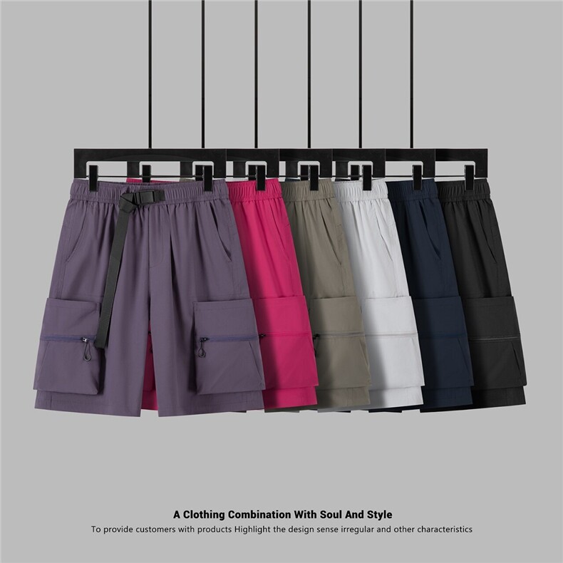 大口袋美式机能工装短裤男宽松运动休闲裤A329-K965-P45，男装牛仔裤，电商A329