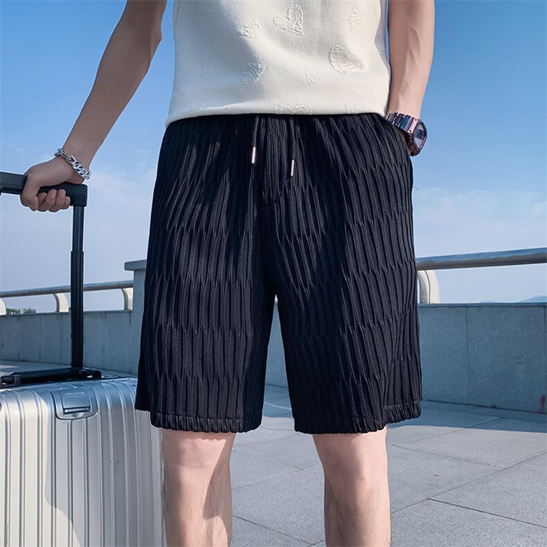 黑色 2023夏装精神小伙五分裤男青年运动短裤沙滩裤DK28-P35,控58图片