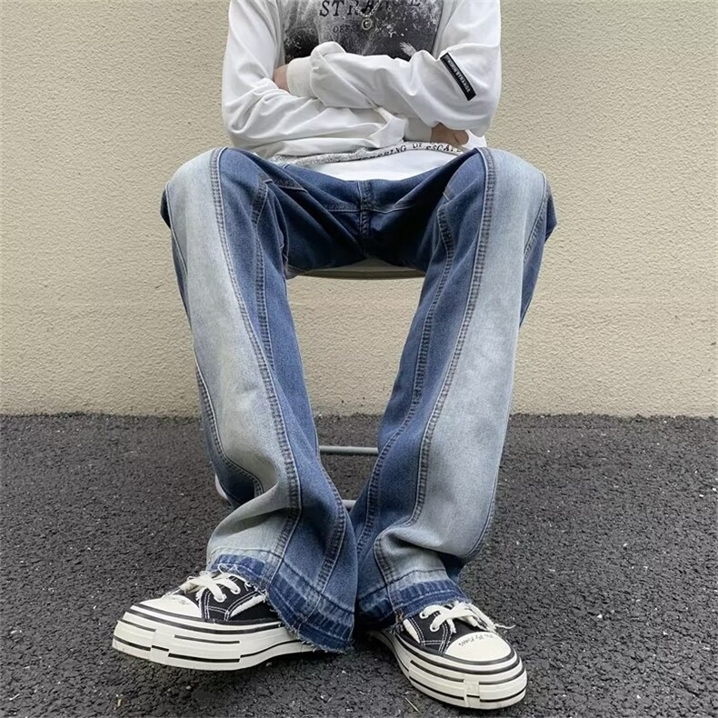 牛仔裤男秋季潮大码休闲裤子高街N8109P45,男装牛仔裤,星座1116-2