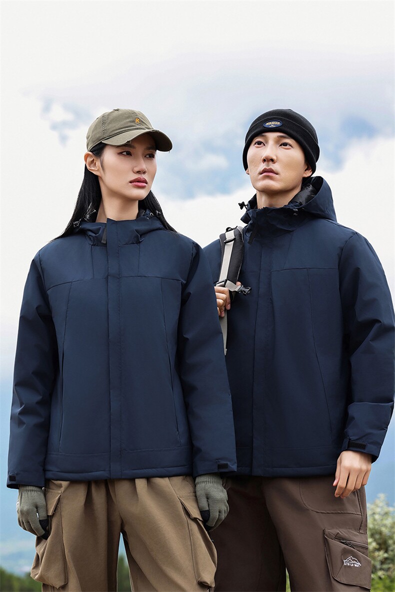户外秋冬季加绒加厚冲锋衣防水防风滑雪服登山服情侣中长款外套,女装短外套,衫都服饰