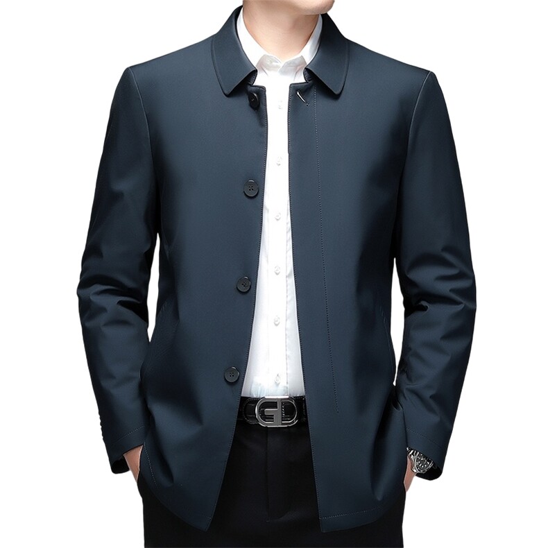 2023新款中年男士翻领加绒加厚羽绒服冬季爸爸装商务休闲保暖外套,男装羽绒服,电商B212（原钱塘6029）