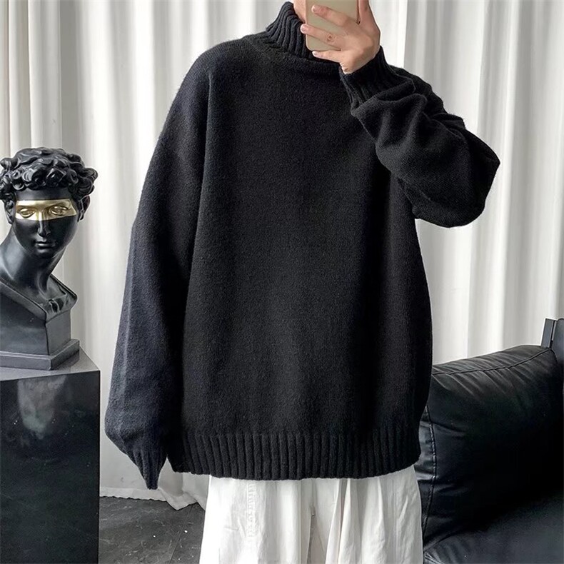 毛衣男宽松慵懒港风ins潮牌针织衫青少年纯色高领毛线衣MY45-P40,男装针织衫/毛衣,星座1008-2