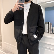 复古斜纹休闲卫衣男女款2026春秋季简约纽扣开衫上衣外套KS002，男装针织衫/毛衣，星座1116A-2（原606A-1）